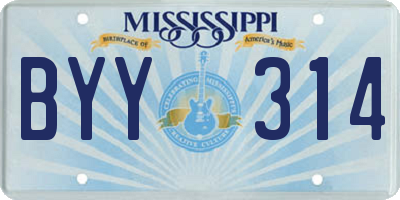 MS license plate BYY314