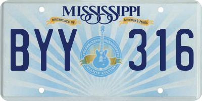 MS license plate BYY316