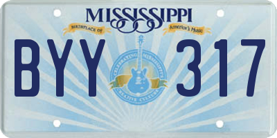 MS license plate BYY317