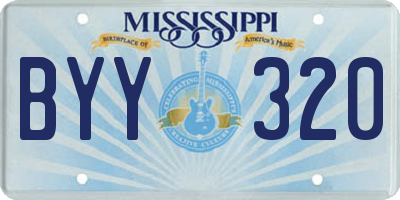 MS license plate BYY320