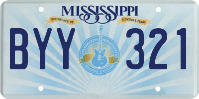MS license plate BYY321