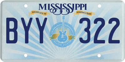 MS license plate BYY322