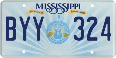 MS license plate BYY324