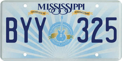 MS license plate BYY325