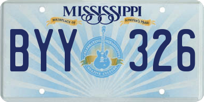 MS license plate BYY326