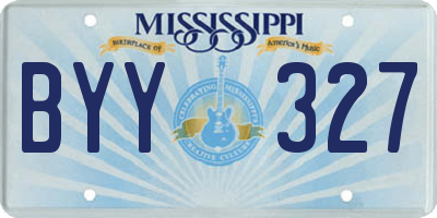MS license plate BYY327