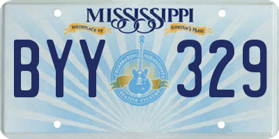 MS license plate BYY329
