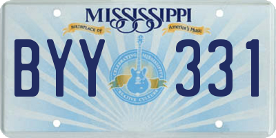 MS license plate BYY331