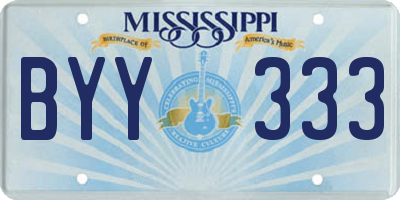 MS license plate BYY333