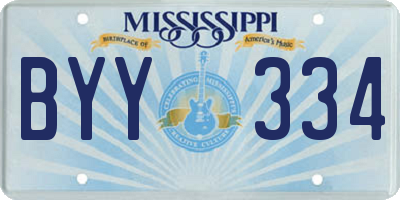 MS license plate BYY334