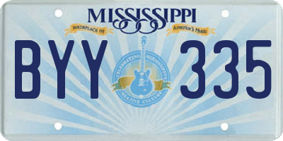 MS license plate BYY335