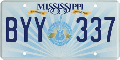 MS license plate BYY337