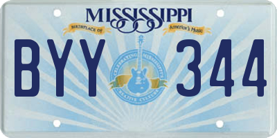 MS license plate BYY344