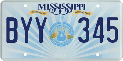 MS license plate BYY345