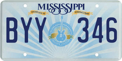 MS license plate BYY346