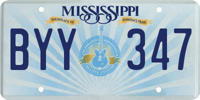 MS license plate BYY347