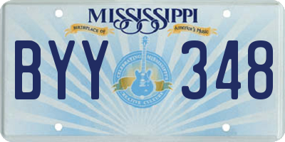 MS license plate BYY348