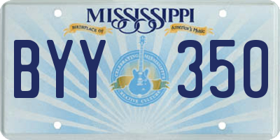 MS license plate BYY350