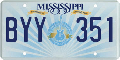 MS license plate BYY351