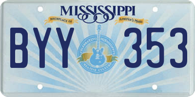 MS license plate BYY353