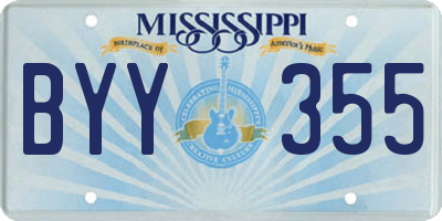 MS license plate BYY355
