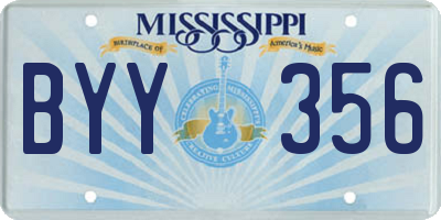 MS license plate BYY356