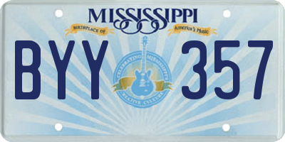 MS license plate BYY357