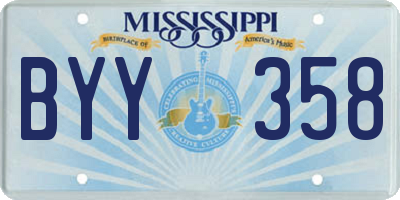 MS license plate BYY358