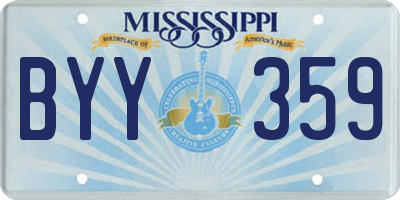 MS license plate BYY359