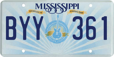 MS license plate BYY361