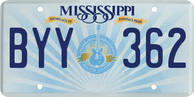 MS license plate BYY362