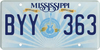MS license plate BYY363