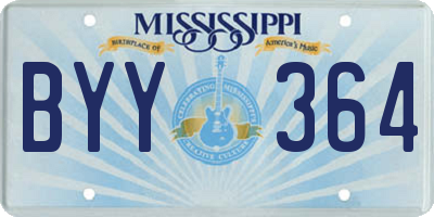 MS license plate BYY364