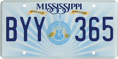 MS license plate BYY365