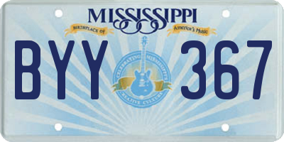 MS license plate BYY367