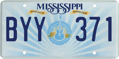 MS license plate BYY371