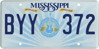 MS license plate BYY372