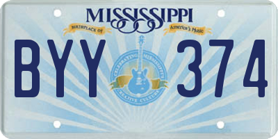 MS license plate BYY374