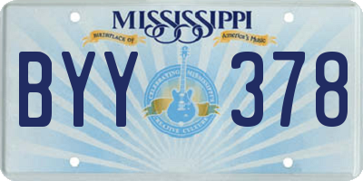 MS license plate BYY378