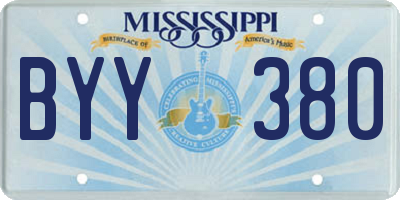 MS license plate BYY380