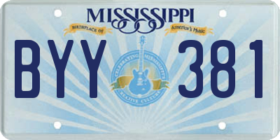 MS license plate BYY381