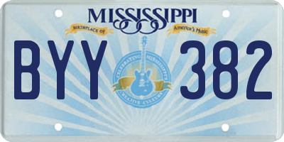 MS license plate BYY382