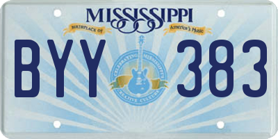 MS license plate BYY383