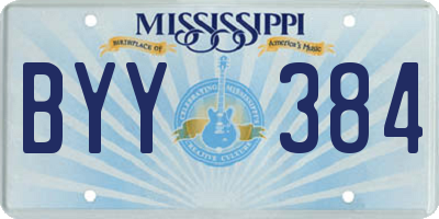 MS license plate BYY384