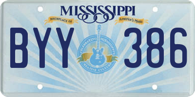 MS license plate BYY386