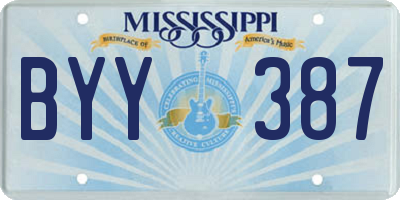 MS license plate BYY387