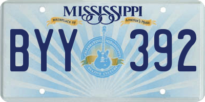 MS license plate BYY392