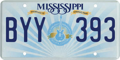 MS license plate BYY393