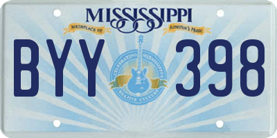 MS license plate BYY398