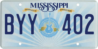 MS license plate BYY402